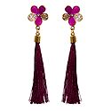 Maroon Silk Thread Earrings