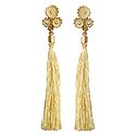 Beige Silk Thread Earrings