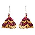 Maroon with Beige Paddy Jhumka Earrings