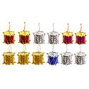 Set of 12 Colorful Drums for Christmas Decoration