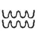 Set of 2 Decorative Black and White Paper Streamer