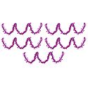 Set of Five Decorative Magenta Foil Paper Streamer
