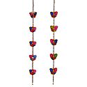Set of 2 Hand Painted Hanging Butterfly with Beads - Perforated Leather Crafts