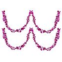 Set of 2 Decorative Magenta with White Paper Streamer