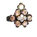 Light Peach Stone Studded Adjustable Ring