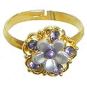 Light Mauve Stone Studded Adjustable Ring