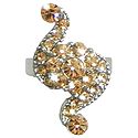 Light Peach Stone Studded Adjustable Ring