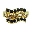 Black and Rust Stone Studded Adjustable Ring