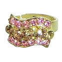 Pink and Rust Stone Studded Adjustable Ring