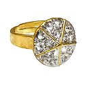 White Stone Studded Adjustable Ring