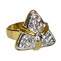 White Stone Studded Adjustable Ring