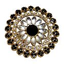Black and White Stone Studded Adjustable Ring