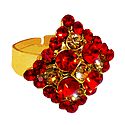 Saffron and Yellow Stone Studded Adjustable Ring