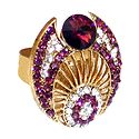 Purple and White Stone Studded Adjustable Ring