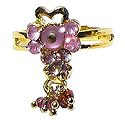 Light Purple Stone Setting Ring with Jhumkas