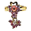 Light Pink Stone Setting Ring with Jhumkas