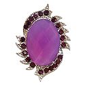 Light Mauve and Dark Purple Stone Studded Adjustable Ring