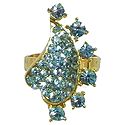Light Blue Stone Studded Adjustable Ring
