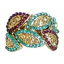 Faux Amethyst, Sapphire and Citrine Adjustable Ring