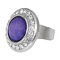White and Dark Purple Stone Setting Metal Ring