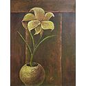Single Lily in a Round Vase