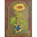 Sunflower in a Blue Vase