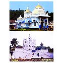 Mangesh Temple and Panjim Church - Set of 2 Magnets