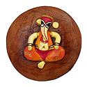 Stone Dust Ganesha on Wooden Base - Magnet