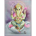 Lord Ganesha Sitting on Conch