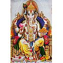 Ganesha Sitting on Throne