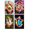 Lord Ganapati - Set of 4 Posters