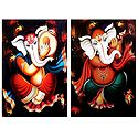 Musician Ganesha - Set of 2 Posters