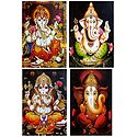 Lord Ganesha - Set of 4 Posters