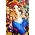 Ganesha Sitting on Peacock