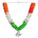 White, Saffron and Green Cloth Garland