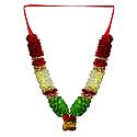 Red, Green and Ivory Color Satin Ribbon Garland
