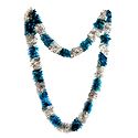 Cyan Blue and Silver Foil Paper Garland