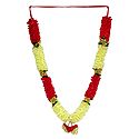 Red with Yellow Satin Ribbon Garland