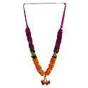 Saffron and Magenta Satin Ribbon Garland