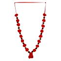 Red Woolen Ball with Rudraksha Beads Garland