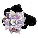White and Light Mauve Acrylic Flower Hair Band