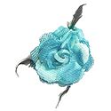 Light Blue Rose Hair Clip with Feather (can be used as Hair Band and Brooch also)
