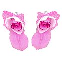 Set of 2 Pink Flower Hair Clip with Feather