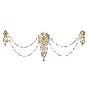 White Stone Studded Metal Head Piece with Earrings