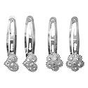 2 Pairs of White Stone Studded Hair Clips