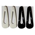 2 Pairs Tik Tak Black and White Acrylic Hair Clip