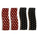 2 Pairs Tik Tak Black and Red Acrylic Hair Clip