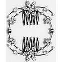 White Crystal Studded Flower Hair Comb