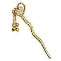 Stone Studded Heart Shaped Shaped Metal Pin for Hair Bun
