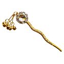 Stone Studded Metal Pin for Hair Bun